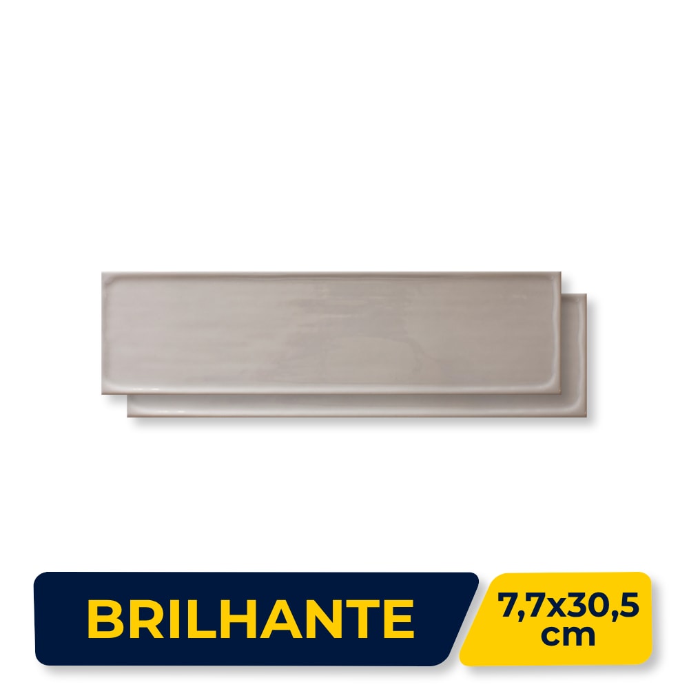 Revestimento Porcelanato Brilhante Roca 7,7x30,5cm Flow Tender Gray Bold - FLOT10-312