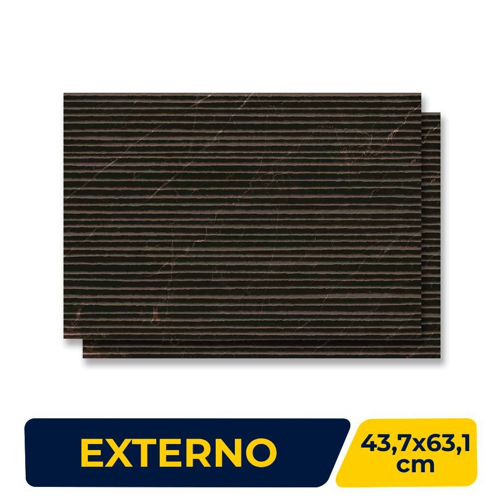 Revestimento Porcelanato Externo 43.7x63.1cm Caixa 1,65m² Ceusa Escacilhado Chumbo Retificado - 5008445