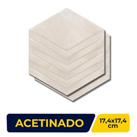Revestimento Porcelanato Hexagonal 17,4x17,4cm Caixa 0,26cm² Portinari Castellon Be Mate Bold - 62170