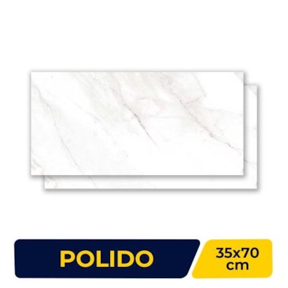 Revestimento Porcelanato Polido 35x70cm Caixa 1,97m² Delta Santorine Retificado - 2422-A