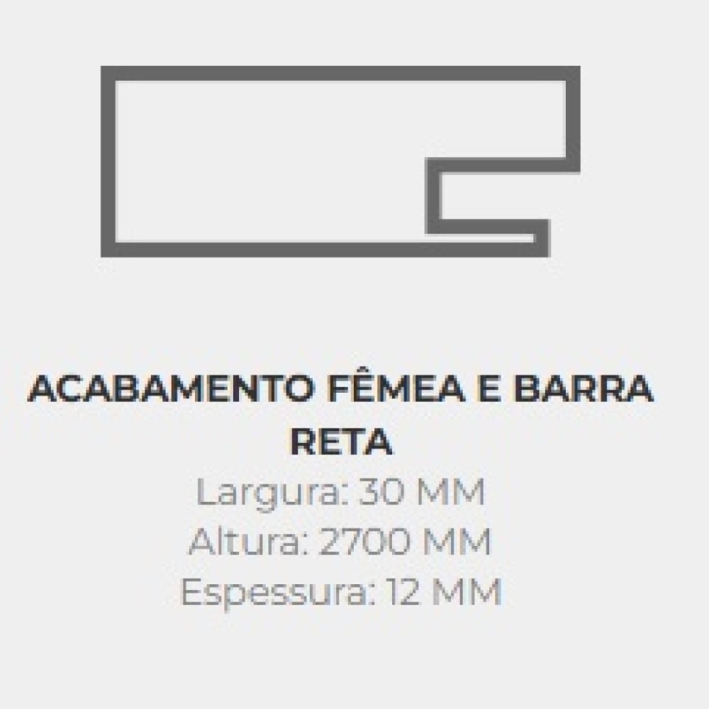 Ripado Acabamento 270x3cm Peça Fêmea Eucatex RU Peroba Rosa - 7962013