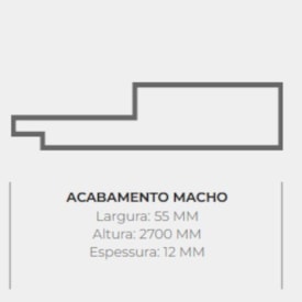 Ripado Acabamento 270x5,5cm Peça Macho Eucatex RU Peroba Rosa - 7961813