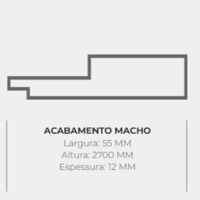 Ripado Acabamento 270x5,5cm Peça Macho Eucatex RU Peroba Rosa - 7961813