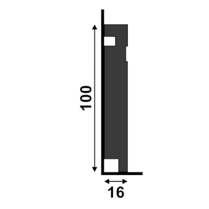 Rodapé 3457 Santa Luzia 240x10cm Preto - 26445