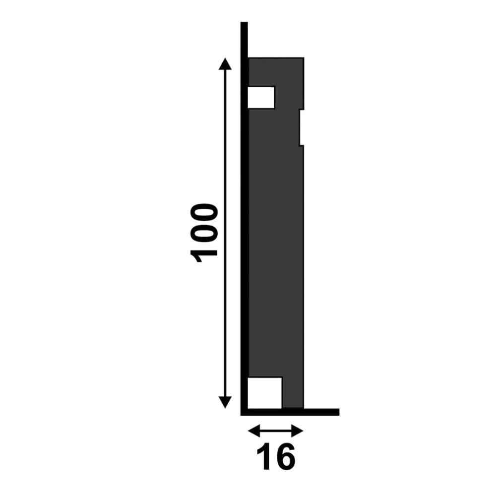 Rodapé 3457 Santa Luzia 240x10cm Preto - 26445