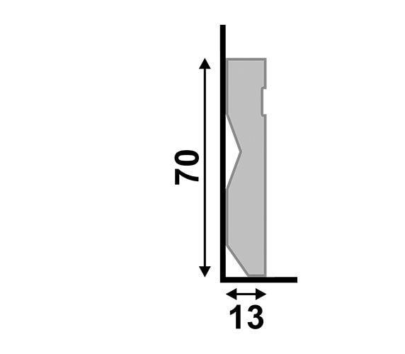 Rodapé Frisado LEV72 Santa Luzia 240x07cm Branco - 21659