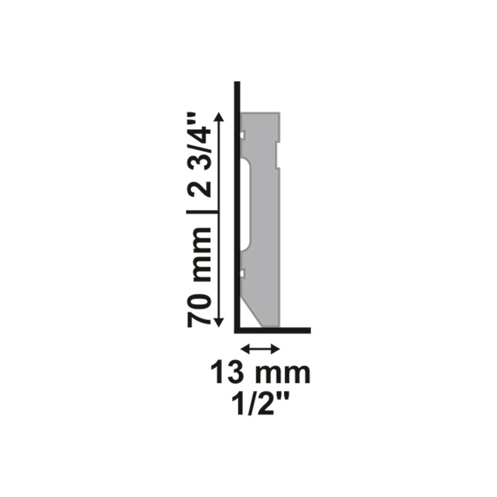 Rodapé Frisado LEV72 Santa Luzia 240x07cm Branco - 21659