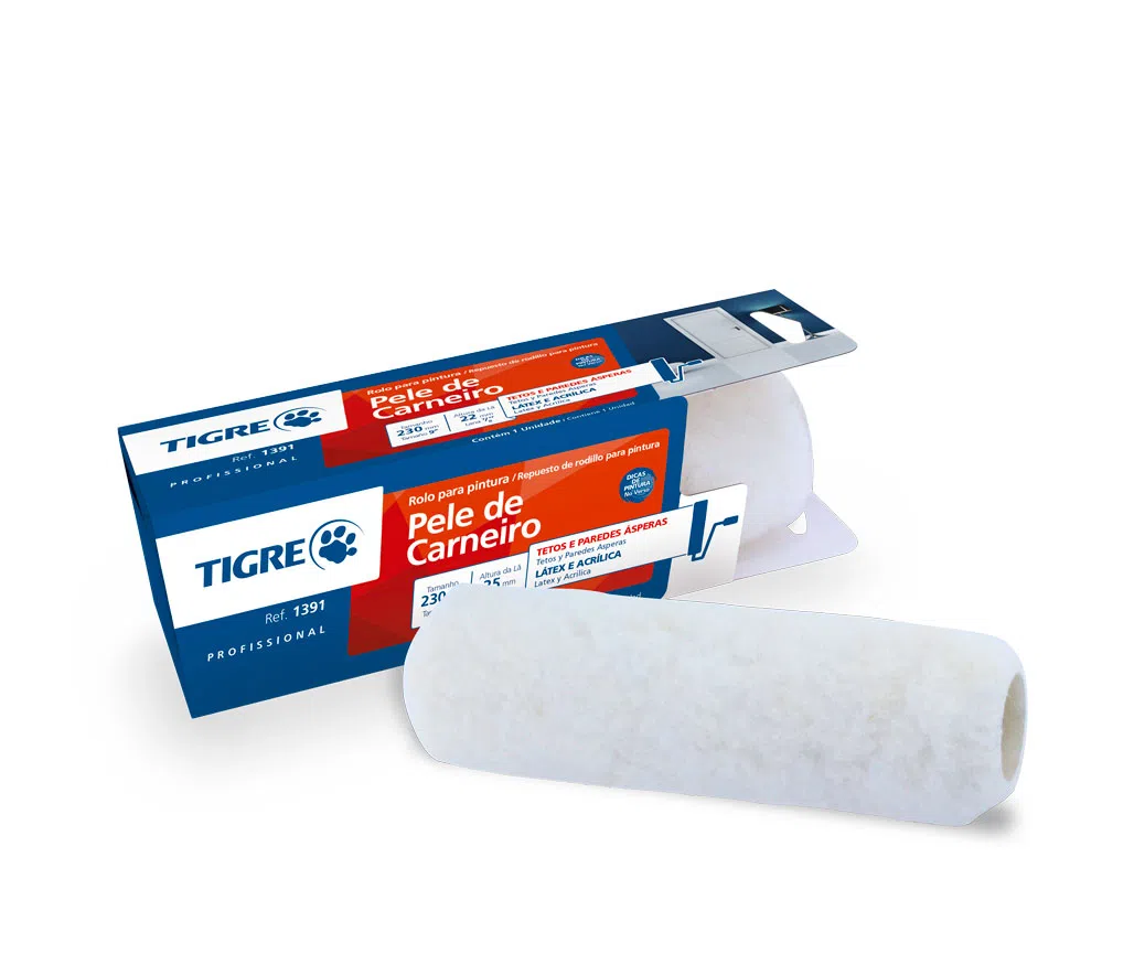 Rolo de Lâ Carneiro sem 23cm Cabo Tigre