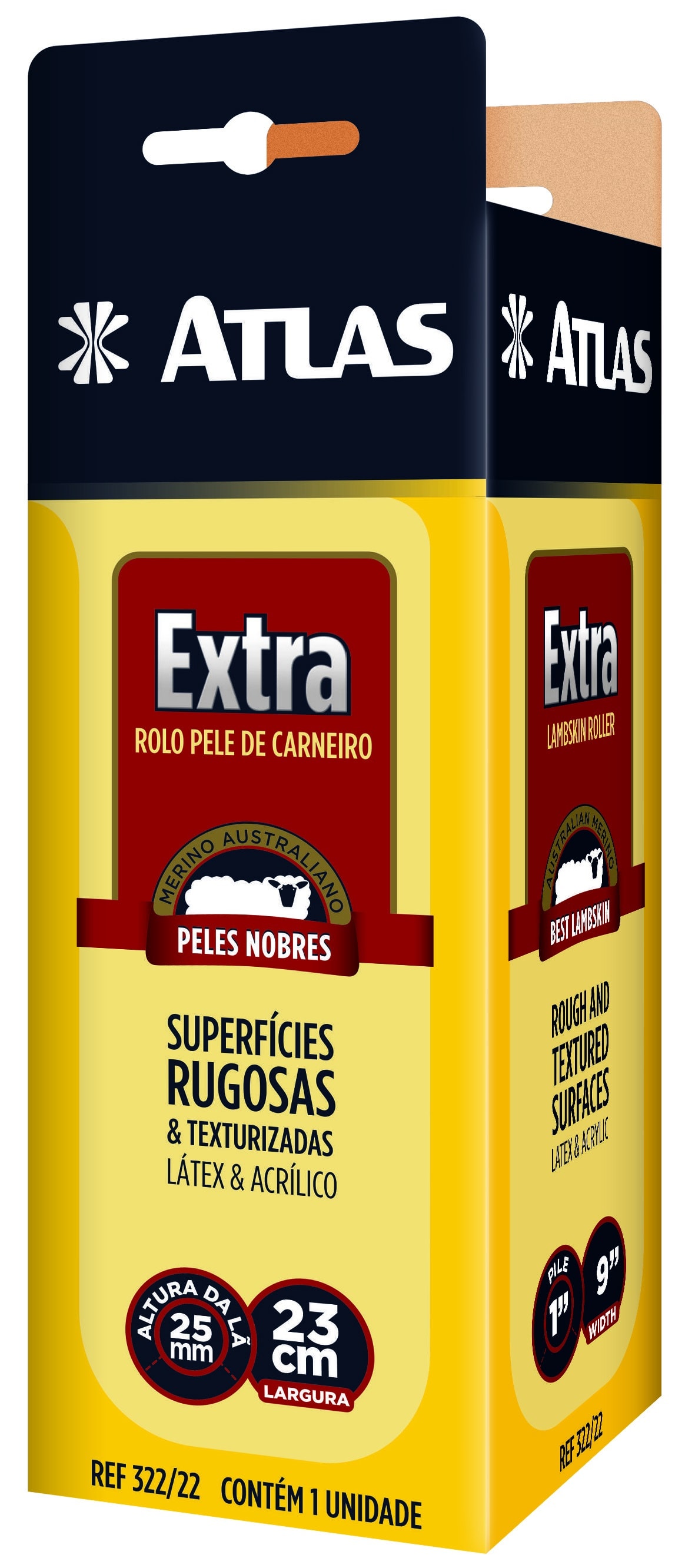 Rolo de Pintura Atlas Pele de Carneiro 23cm - 322/22