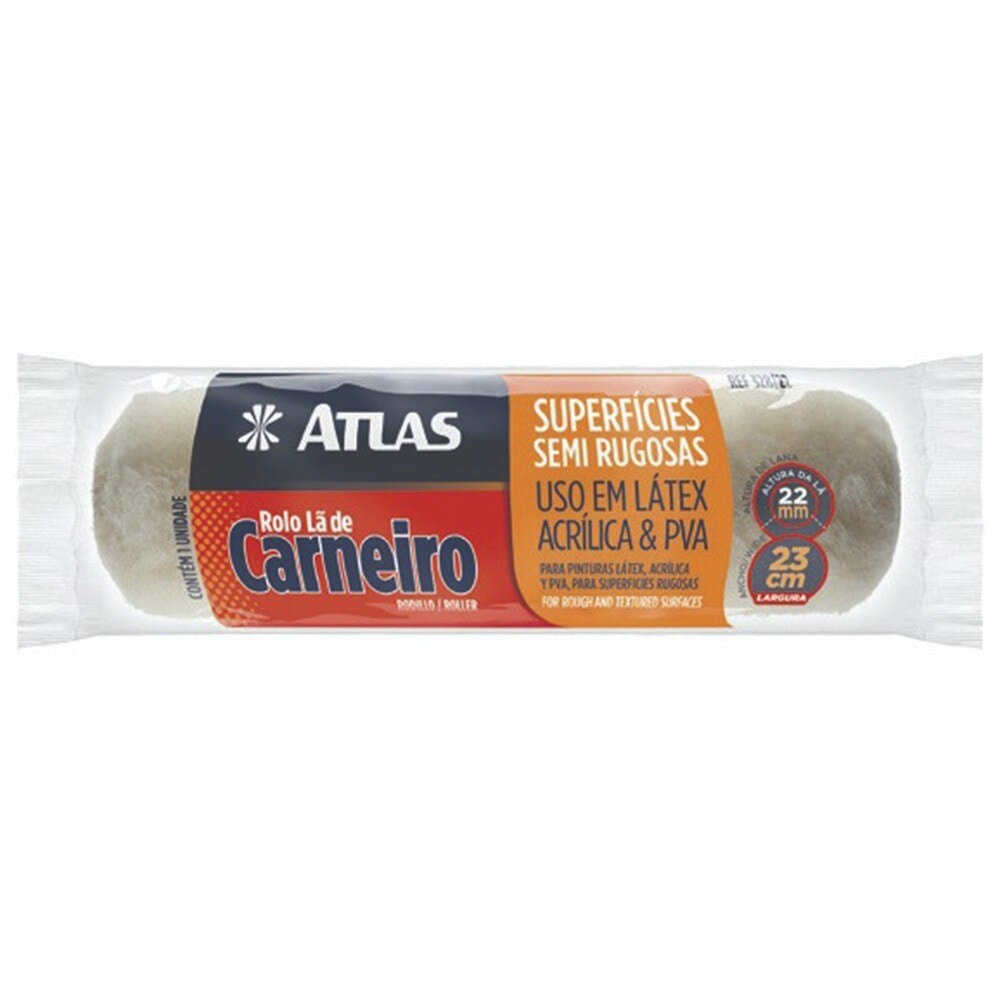 Rolo Pintura Atlas La Carneiro Natural 23cm - 328/22