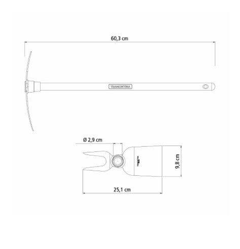 Sacho Duas Pontas em Aço Tramontina com Cabo em Madeira 60 cm - 77802201
