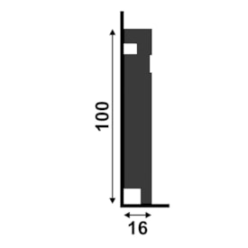 Santa Luzia Rodapé 3457 Preto 240X10cm - 26445