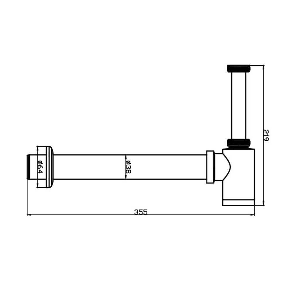 Sifão de Banheiro Dax Black - DAX-1680-BL