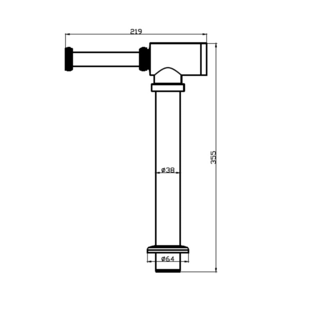 Sifão de Banheiro Dax Cinza - DAX-1680-GR