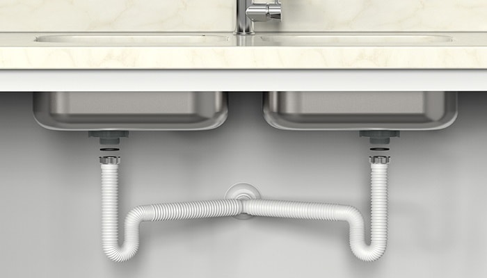 Sifão Duplo Flexivel Blukit Branco - 5600 030206-41 / 030206-425