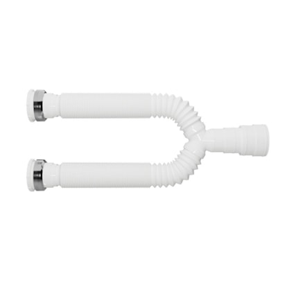 Sifão Duplo Flexivel Blukit Branco - 5600 030206-41 / 030206-425