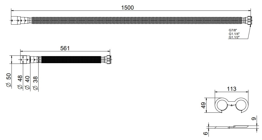 Sifão Sanfonado Docol Universal 150cm Branco - 796626