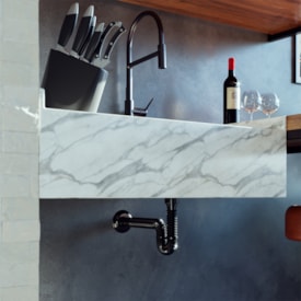 Sifão Tubo Extensível Censi 0,69m Black Com Suporte - 7203