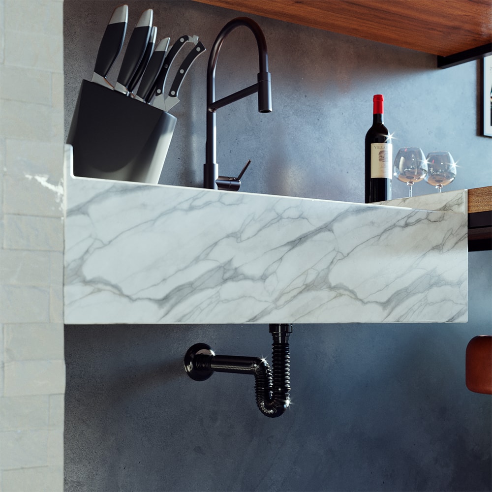 Sifão Tubo Extensível Censi 0,69m Black Com Suporte - 7203