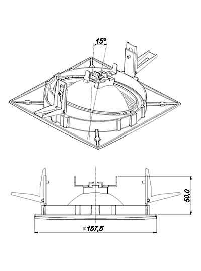 Spot De Embutir Abaulada Quadrada WS 0301 Branco - WS Iluminação