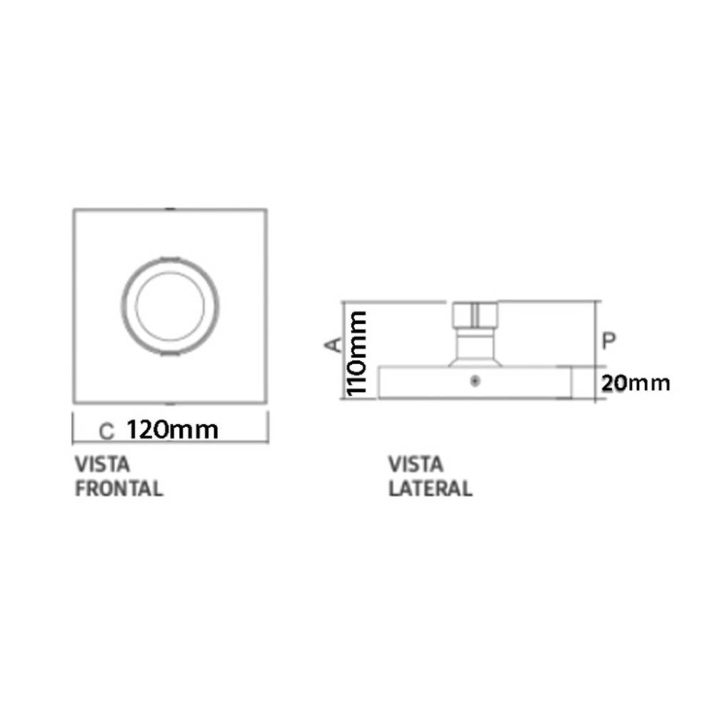 Spot de Embutir Acend Orus 12x11cm 50W Preto - 01300