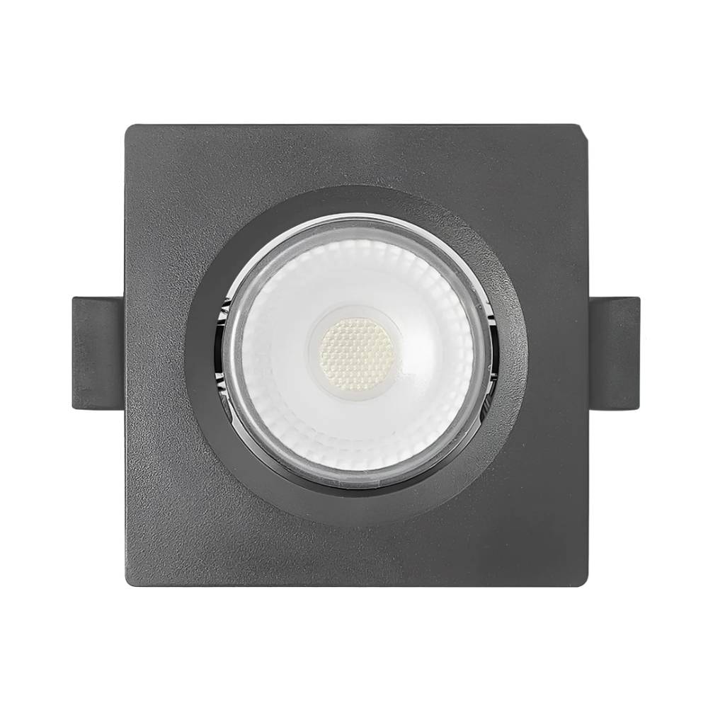 Spot de Embutir FoxLux LED 7W 3000K Quadrado Preto - LED90.708