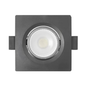 Spot de Embutir FoxLux LED 7W 3000K Quadrado Preto - LED90.708