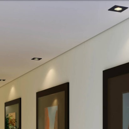 Spot de Embutir FoxLux LED 7W 6000K Quadrado Preto - LED90.710