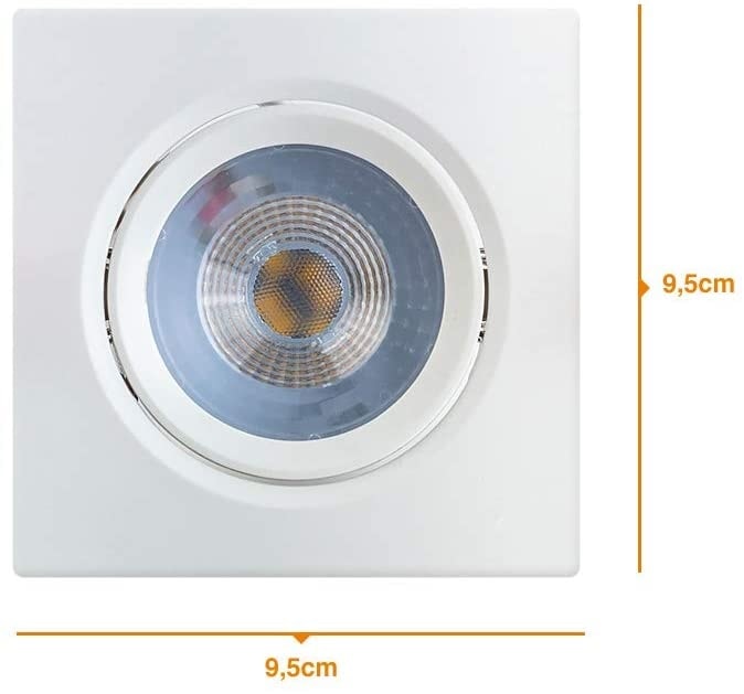 Spot de Embutir Led Bronzearte Quadrado 7W 3K Branco - YQ093073BCDEAV2