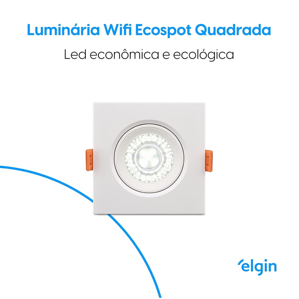 Spot de Embutir Led Quadrado RGB 5W 3000K - 6500K Branco - 48LSM16QWIFI
