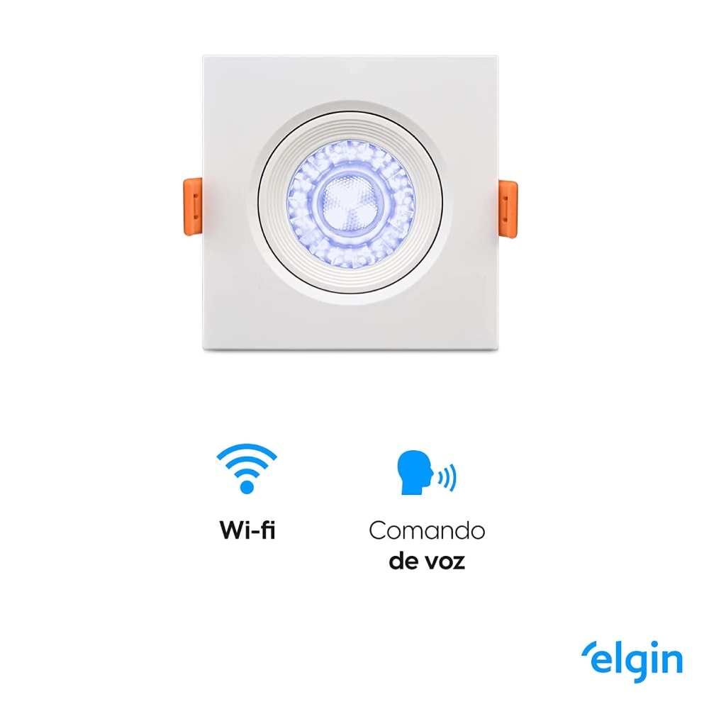 Spot de Embutir Led Quadrado RGB 5W 3000K - 6500K Branco - 48LSM16QWIFI