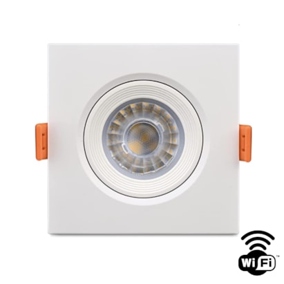 Spot de Embutir Led Quadrado RGB 5W 3000K - 6500K Branco - 48LSM16QWIFI