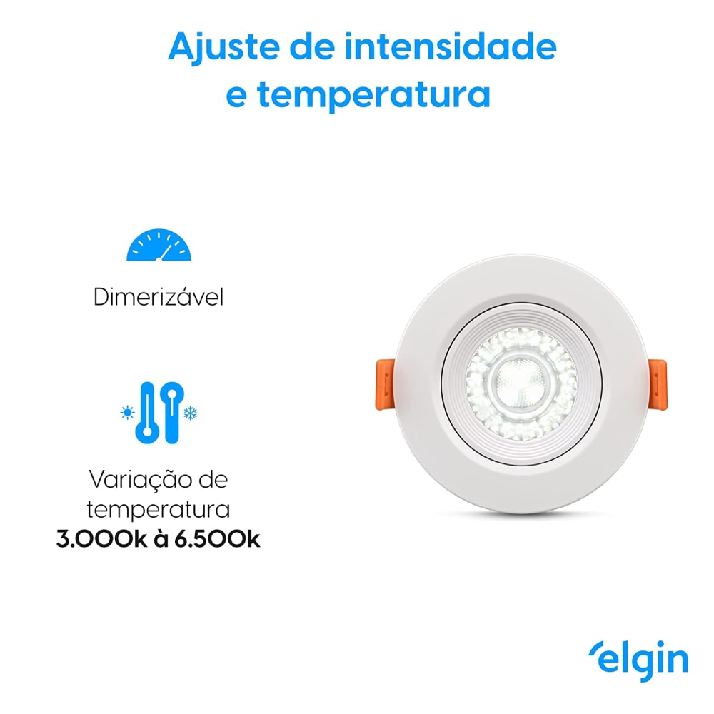 Spot de Embutir Led Redondo RGB 5W 3000K - 6500K Branco - 48LSM16RWIFI