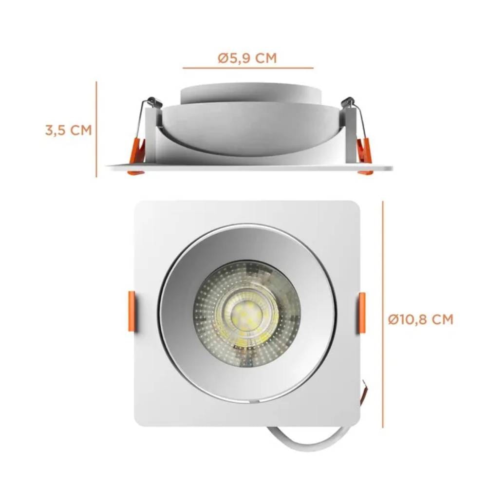 Spot de Embutir LLUMM LED Easy Decor 12W 4000K Quadrado Branco - EL093124BC