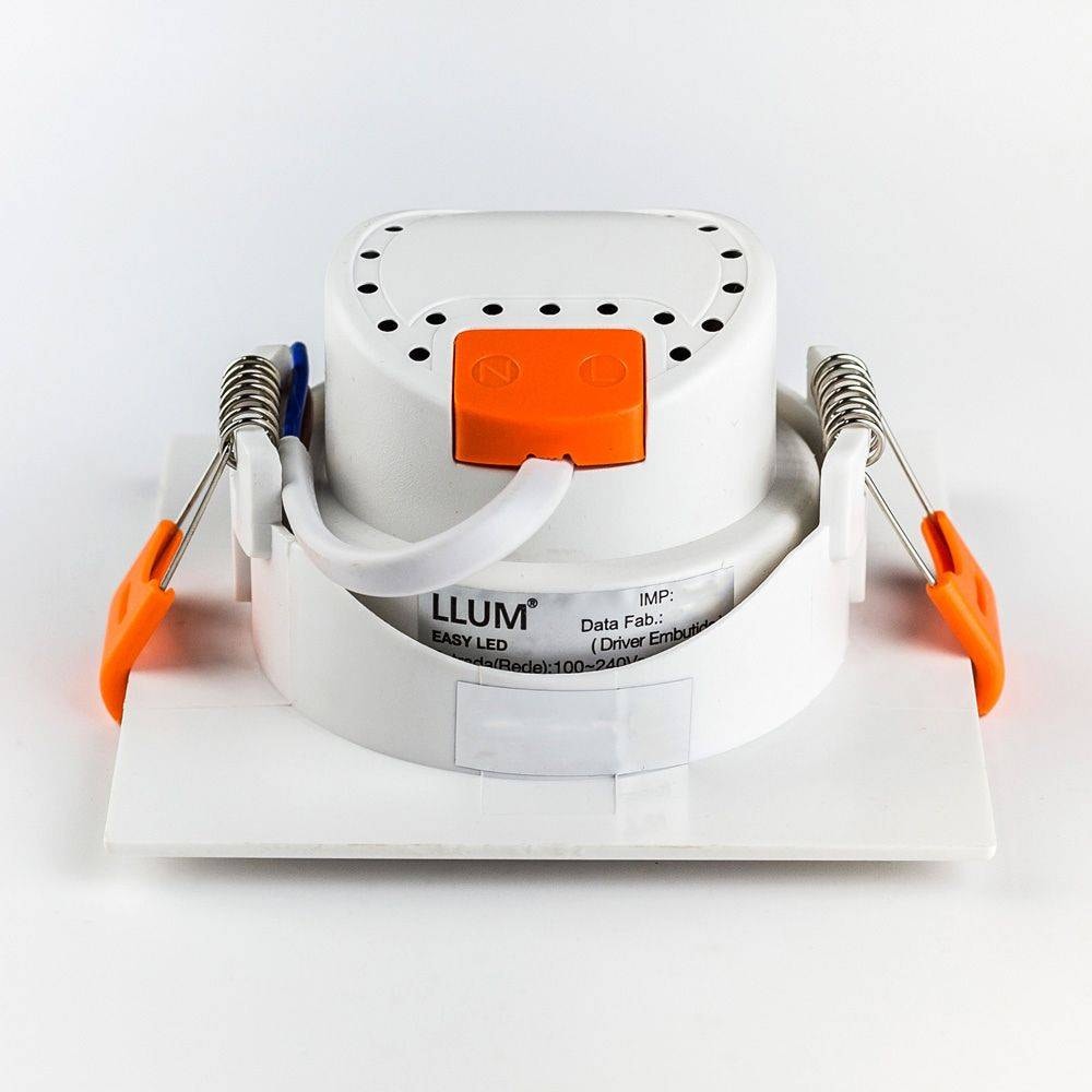 Spot de Embutir LLUMM LED Easy Decor 5W 3000K Quadrado Branco - EL0935053BC