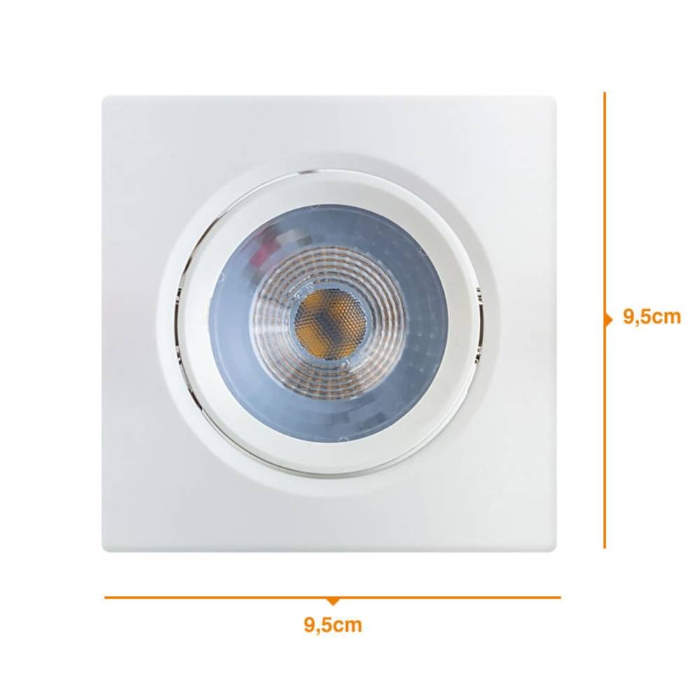 Spot de Embutir LLUMM LED Easy Decor 7W 3000K Quadrado Branco - EL093073BC