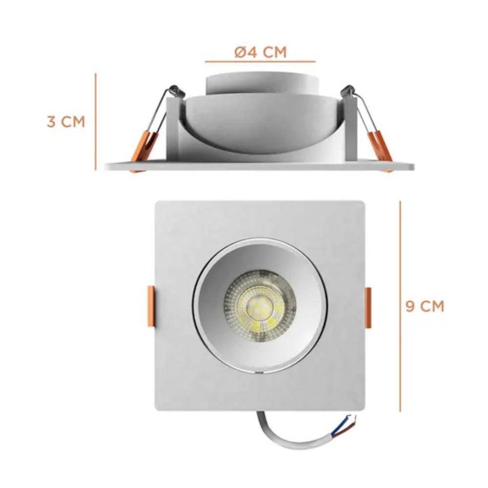 Spot de Embutir LLUMM LED Easy Decor 7W 6500K Quadrado Branco - EL093076BC