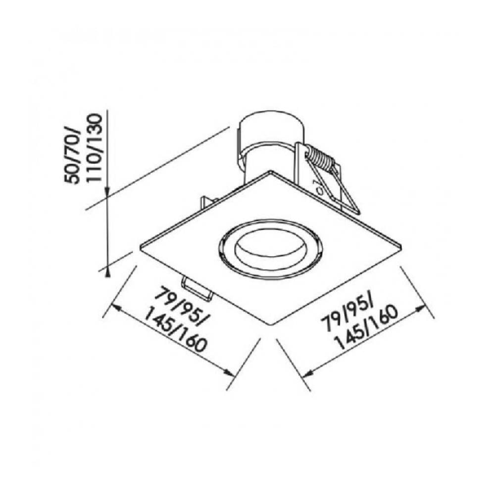 Spot de Embutir New Line Lisse II Quadrado 50W 79x79cm Branco - M55501BT