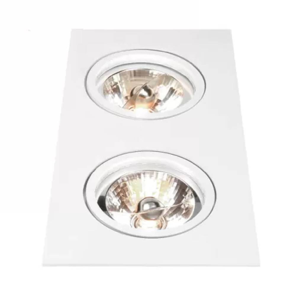 Spot de Embutir Newline Lisse II Retangular Duplo Branco - M55552