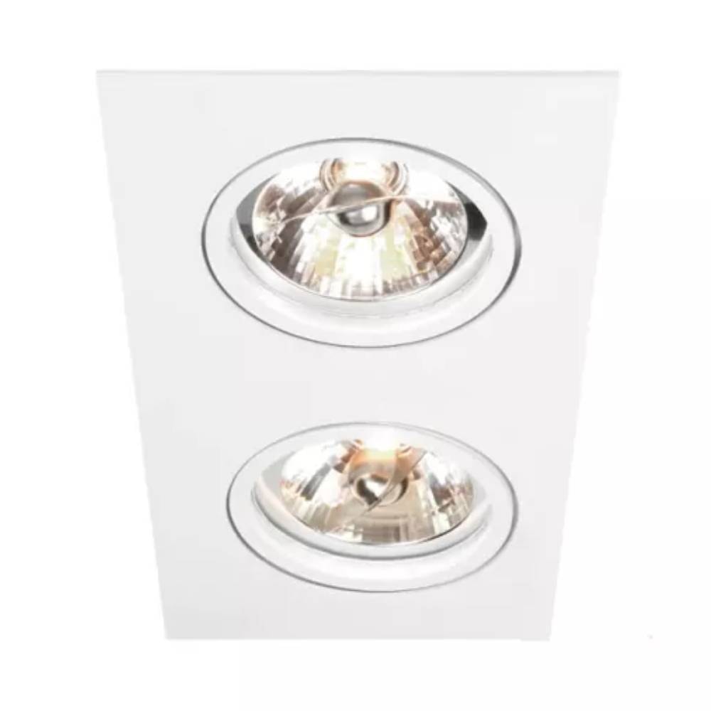 Spot de Embutir Newline Lisse II Retangular Duplo Branco - M55552