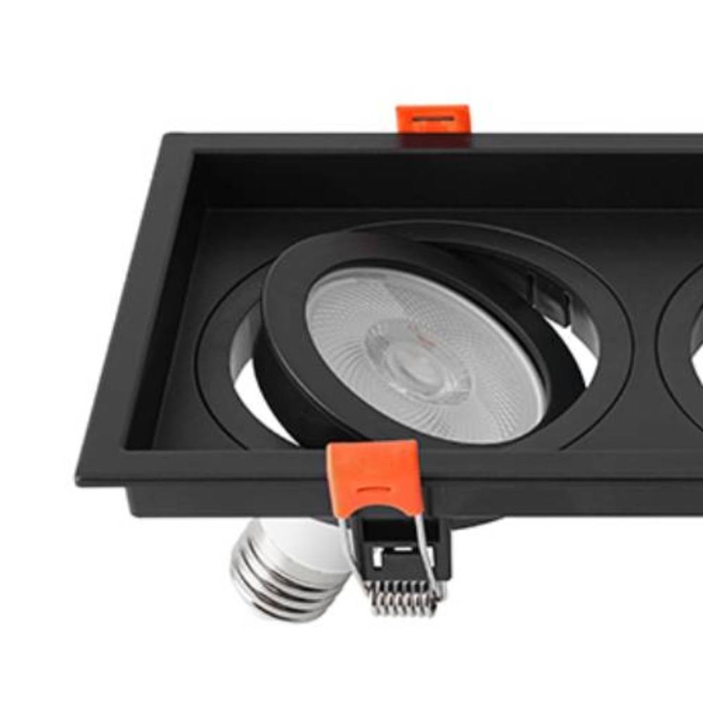 Spot de Embutir Nordecor Loyo Retangular Preto - 6829