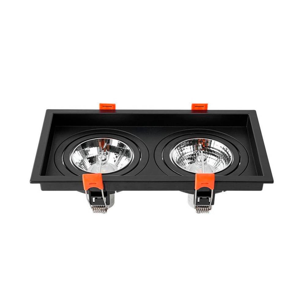 Spot de Embutir Nordecor Loyo Retangular Preto - 6829