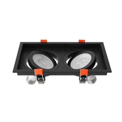 Spot de Embutir Nordecor Loyo Retangular Preto - 6829