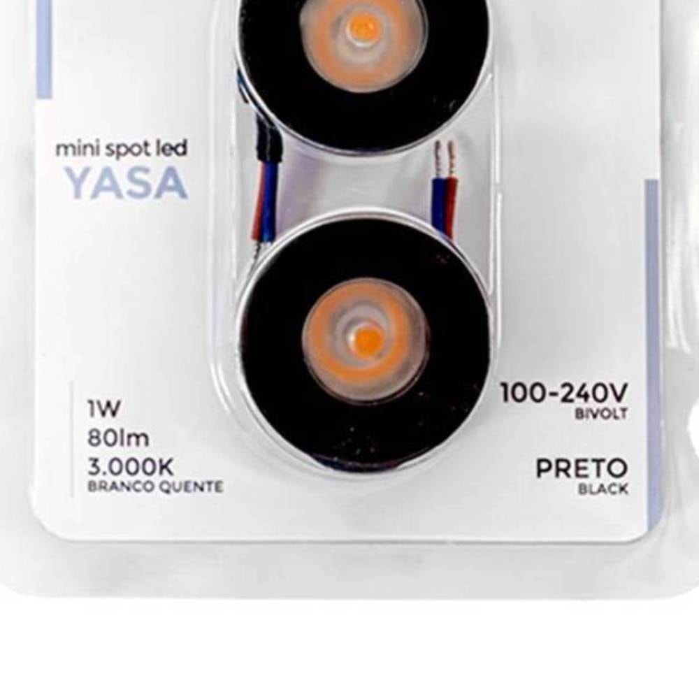 Spot de Embutir Nordecor Yasa Mini Redondo 1W 3000K Preto - 6328