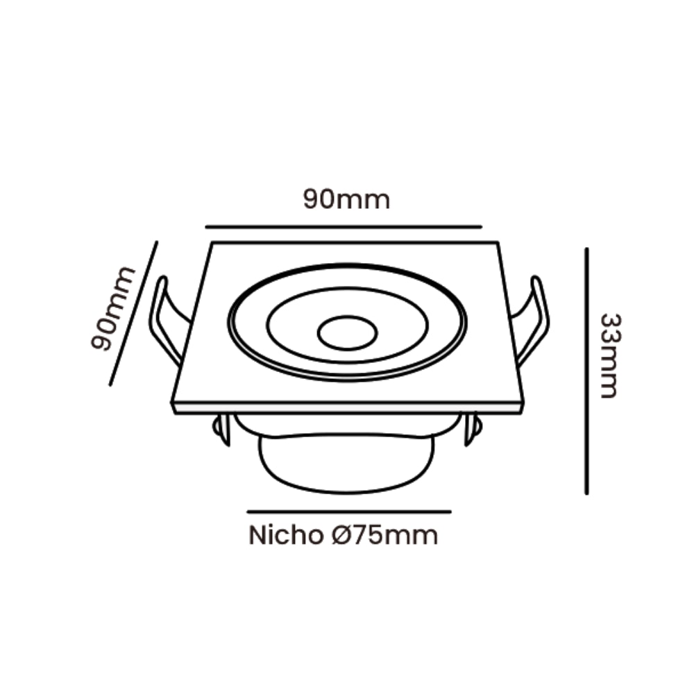 Spot de Embutir Opus Eco Quadrado 5W 6000k Branco - 87548