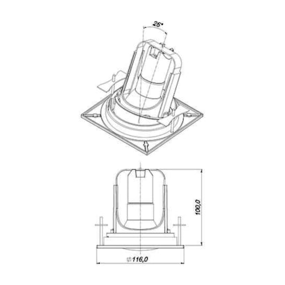 Spot De Embutir Plana Quadrada WS 0153 Branco - WS Iluminação