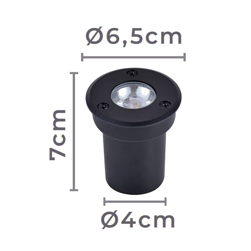 Spot de Embutir Solo Venna 5W 3000K Preto - 6421