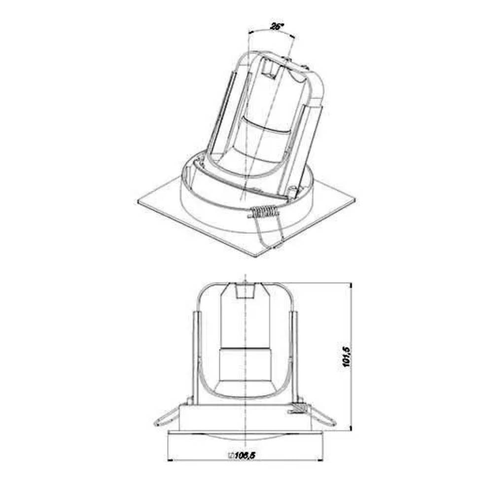 Spot de Embutir WS PAR20 Quadrado Mola - 0167PR