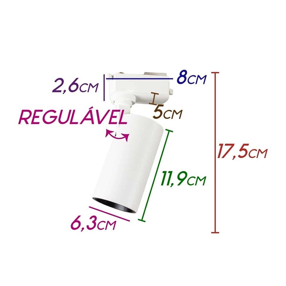 Spot de Trilho LED Delis 12W 6000K Branco - DS7126