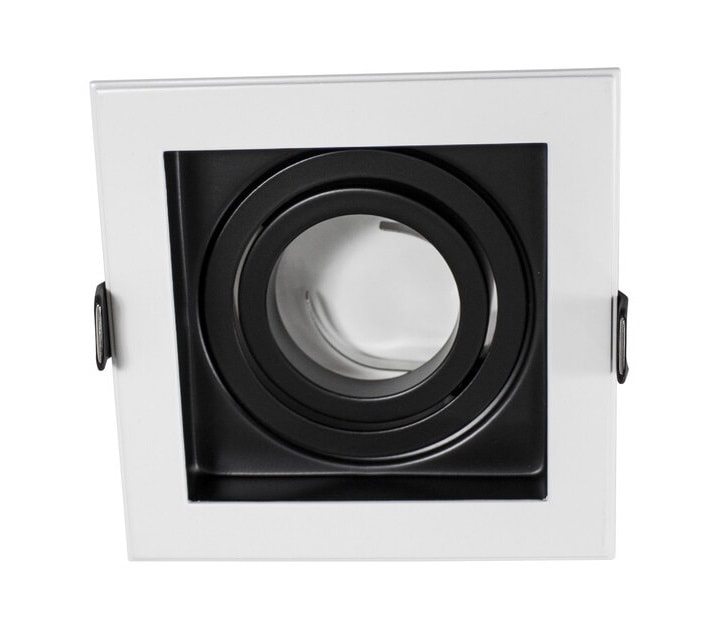 Spot Evoled Embutir Quadrado Ar70 Gu10 Branco E Preto - Le-5013
